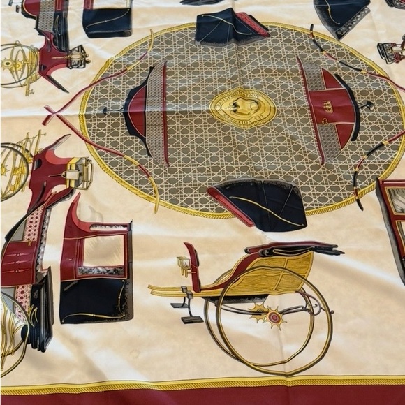 Hermès Paris Carriage Print Silk Scarf - Picture 2 of 7